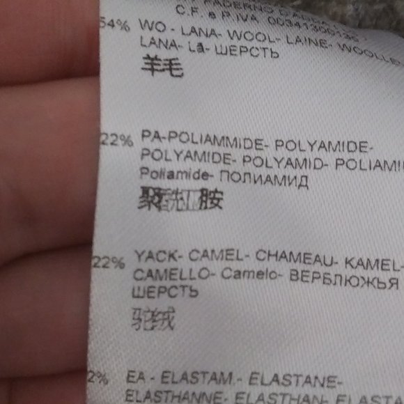 Made in Italy unique poncho style sweater with arms Tricot Chic neutral colors - Picture 5 of 16